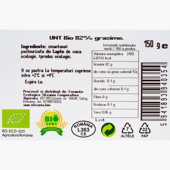 Unt eco, 82% grăsime, 150g