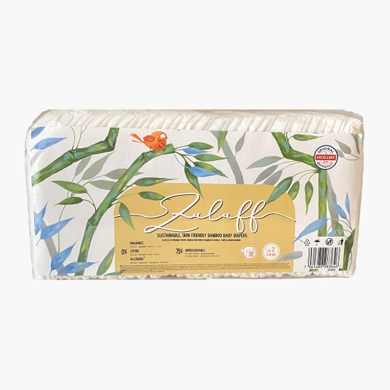 Scutece din bambus mărimea 2, 3-8kg, 38 buc