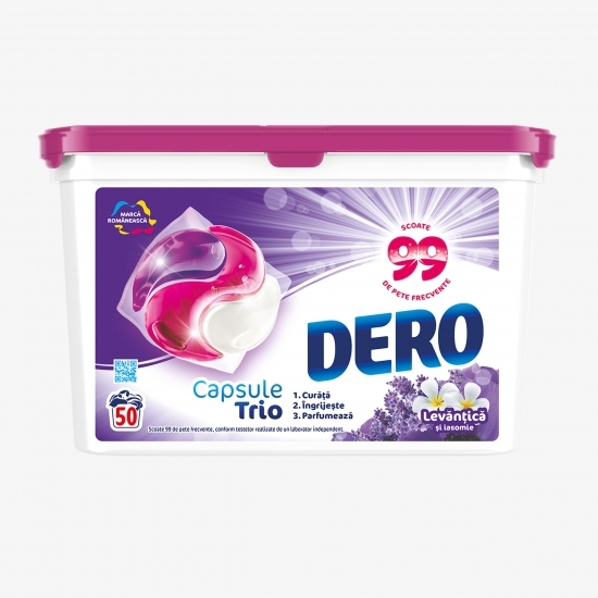 Detergent de rufe capsule Trio, 50 spălări