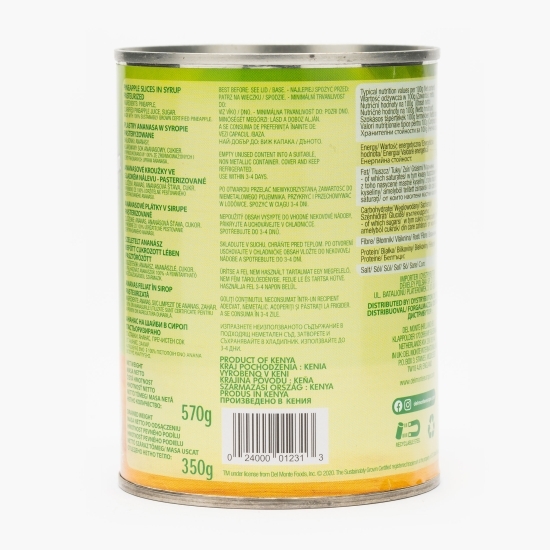 Ananas rondele în sirop, conservă 570g