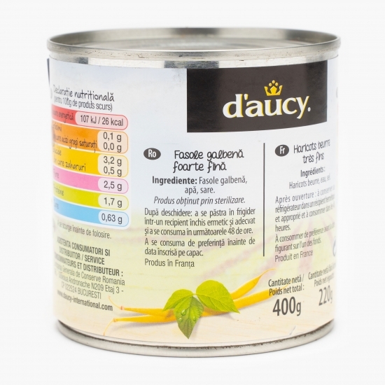 Fasole galbenă foarte fină 400g