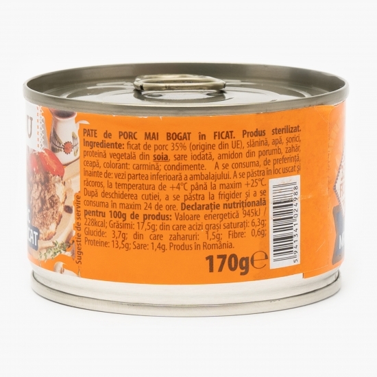 Pate de porc mai bogat în ficat 170g