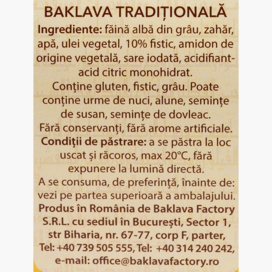 Baklava Tradițională cu fistic 250g