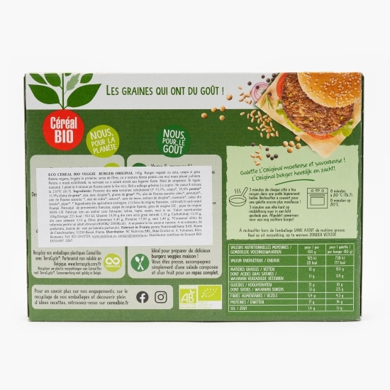 Burger vegan cu cereale, eco 2x80g