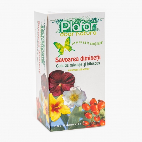 Ceai de măceșe și hibiscus Savoarea dimineții 20 plicuri
