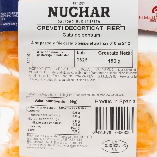 Creveți decorticați fierți 150g
