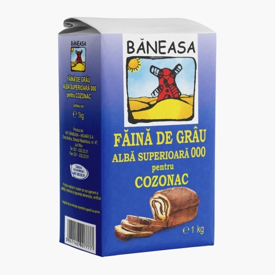 Făină de grâu albă superioară 000 pentru cozonac 1kg