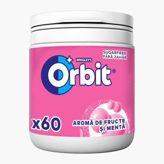 Gumă de mestecat Bubblemint fără zahăr, cu îndulcitori, cu arome de fructe și mentă 60 buc, 84g