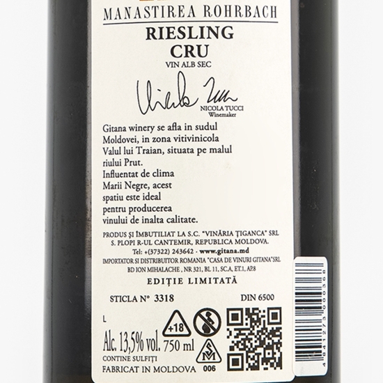 Vin alb sec Riesling de Rhin, 13.5%, 0.75l