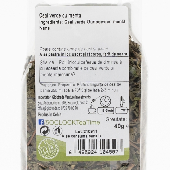 Ceai verde cu mentă 40g