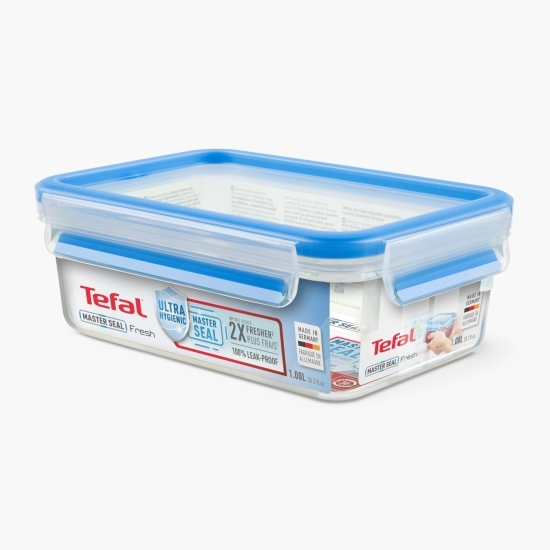 Caserolă Clip&Close, 1l, 100% etanș, compatibilă cuptor cu microunde, plastic
