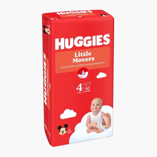 Scutece Little Movers, mărimea 4, 7-18 kg, 50 buc