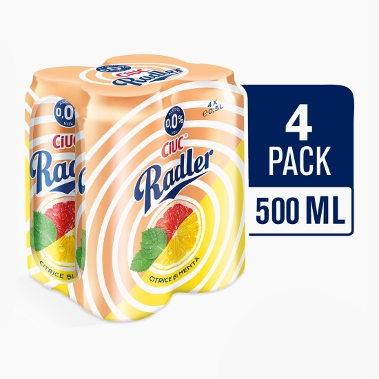 Bere cu gust de citrice și mentă cu 0% alc. doză 4x0.5l