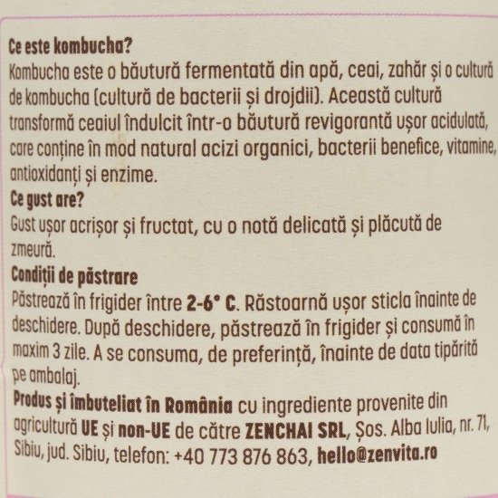 Kombucha cu zmeură 330ml