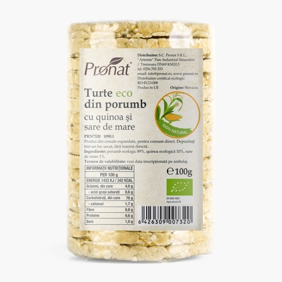 Turte eco din porumb cu quinoa și sare de mare 100g