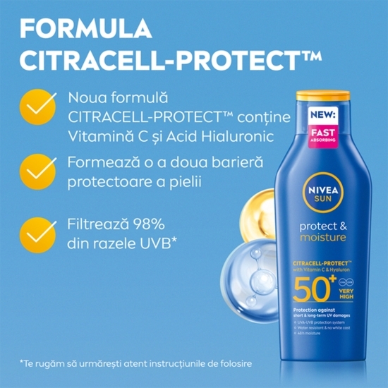 Loțiune protecție solară Protect & Moisture, SPF 50+, 400ml