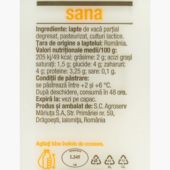 Sana 2% grăsime, 375g