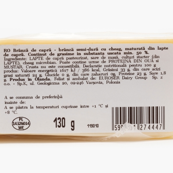 Brânză de capră semi tare, maturată 130g