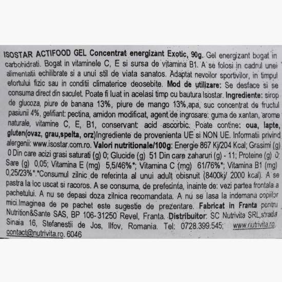 Băutură energizantă Actifood gel, exotic 90ml