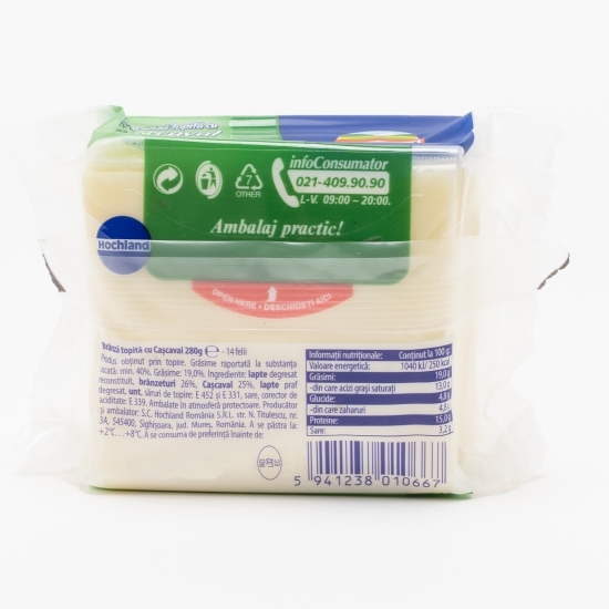 Brânză topită felii cu cașcaval 280g (pachet mare)