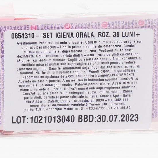 Set roz igienă orală pentru copii, +36 luni