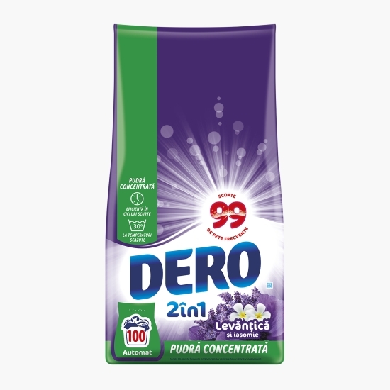 Detergent de rufe pudră automat 2în1 Levănțică și iasomie, 100 spălări, 7.5kg