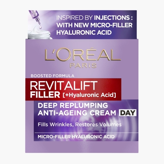 Cremă de zi antirid intensiv, Revitalift Filler + Hyaluronic Acid, 50ml