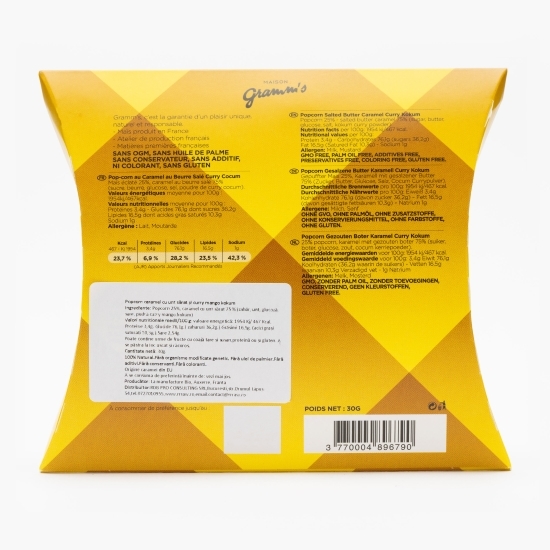 Popcorn caramel cu unt sărat și curry mango kukum 30g