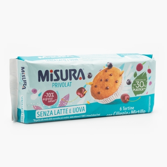 Brioșe cu cireșe și afine fără lactoză 6 bucăți, 290g