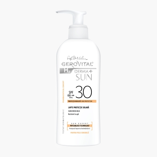 Lapte protecție solară H3 Derma+ Sun SPF 30, 150ml