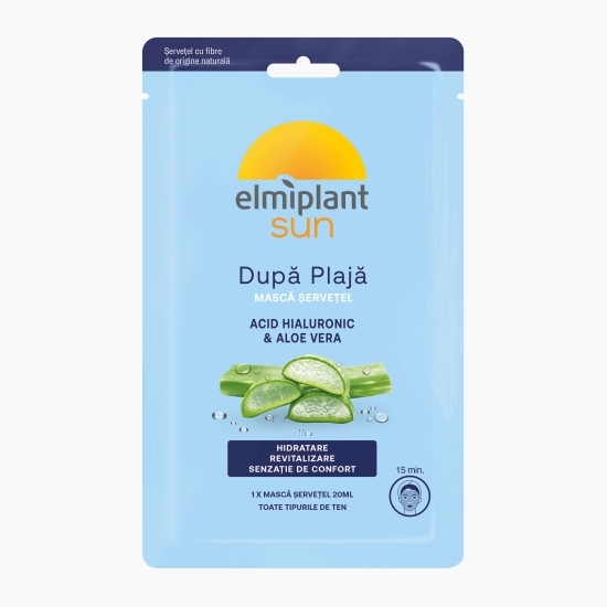 Mască șervețel cu acid hialuronic și aloe vera, După Plajă, 1 buc