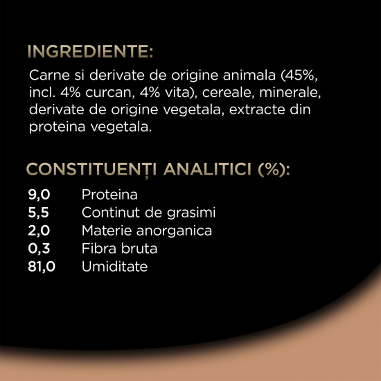 Hrană umedă pentru câini adulți, 150g, cu curcan și vită