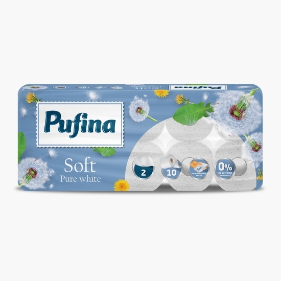 Hârtie igienică Soft Pure alb, 2 straturi, 10 role