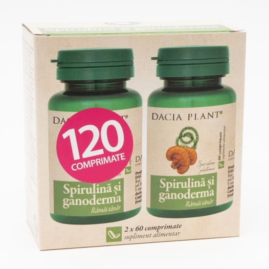 Spirulină și ganoderma 2x60 comprimate