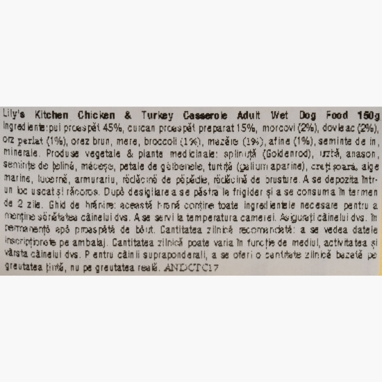 Hrană umedă pentru câini, cu pui și curcan, 150g