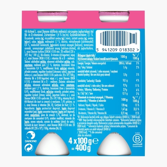 Iaurt de băut cu zmeură 4x100g