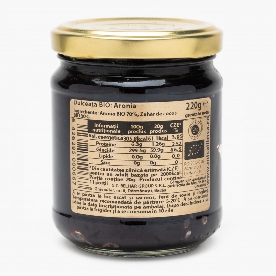 Dulceață de aronia cu zahăr de cocos eco 220g