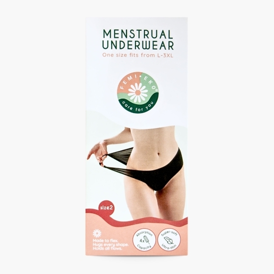 Chiloți menstruali reutilizabili Flexi, mărime L-3XL, negru