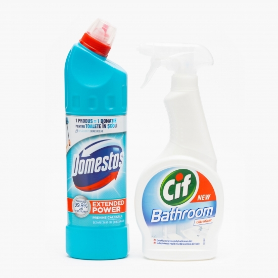 Pachet dezinfectant Extended Power 0.75l + Cif spray pentru baie Ultrafast 0.5l