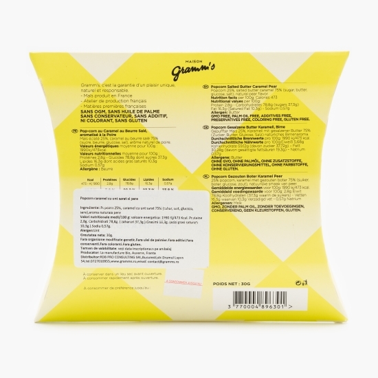 Popcorn caramel cu unt sărat și pere 30g