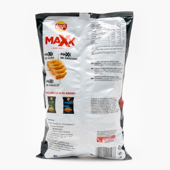 Chipsuri ondulate din cartofi cu sare, Maxx 130g