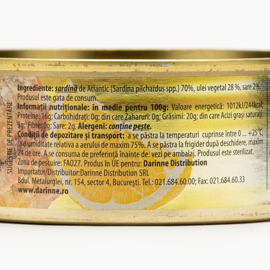 Sardine în ulei vegetal 240g