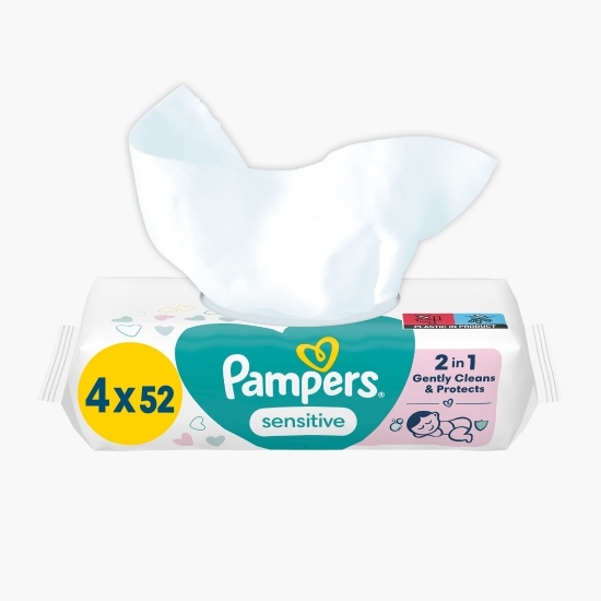 Șervețele umede pentru bebeluși, Sensitive, 4x52 buc