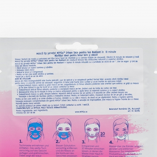 Mască tip șervețel Urban Radiance