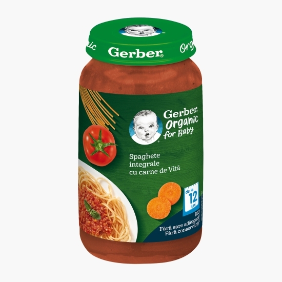 Spaghete integrale cu carne de vită eco, +12 luni, 250g