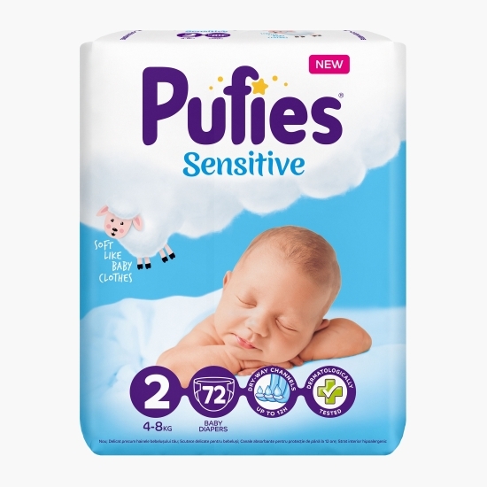 Scutece Sensitive 2 Mini, Maxi Pack, 4-8kg, 72 buc