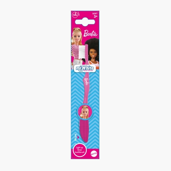 Periuță de dinți pentru copii, cu cronometru luminos și ventuză, Barbie