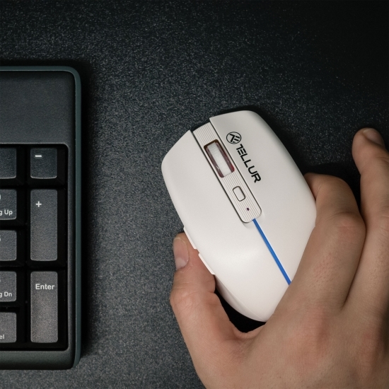 Mouse wireless Silent Click, alb