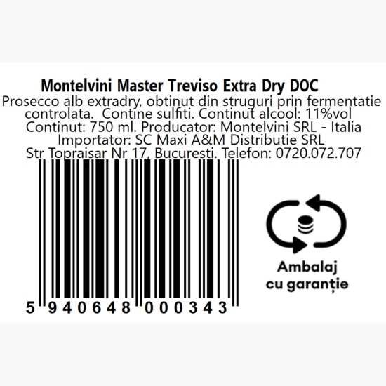 Prosecco alb extra sec Cuvee Dell'Erede, 11%, 0.75l