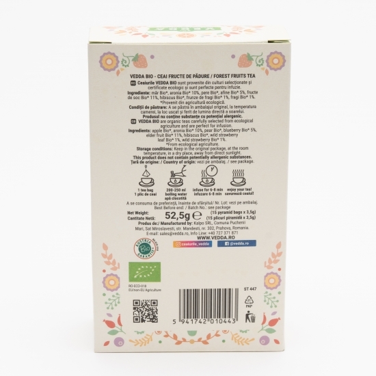 Ceai fructe de pădure eco 15 plicuri